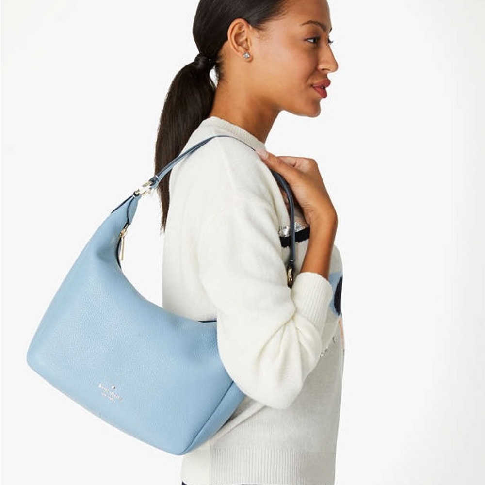 NWT In Box KATE SPADE 2 PIECE Leila Hobo Shoulder Bag & Medium. L-Zip Wristlet - Picture 2 of 7
